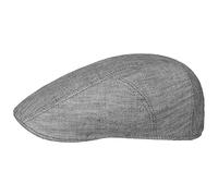 Stetson Coppola in Lino Spina di Pesce Uomo - Made The EU Berretto Piatto Cappello con Visiera, Fodera Estate Primavera/Estate - 57 cm Grigio