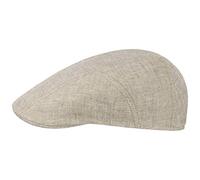 Stetson Coppola in Lino Spina di Pesce Uomo - Made The EU Berretto Piatto Cappello con Visiera, Fodera Estate Primavera/Estate - 58 cm Beige Chiaro