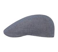 Stetson Coppola in Lino Spina di Pesce Uomo - Made The EU Berretto Piatto Cappello con Visiera, Fodera Estate Primavera/Estate - 62 cm Blu