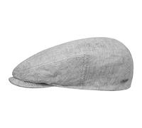 Stetson Coppola Just Linen Donna/Uomo - Made in The EU Berretto Estivo Lino Cappello Piatto con Visiera, Fodera Estate Primavera/Estate - 60 cm Grigio Chiaro
