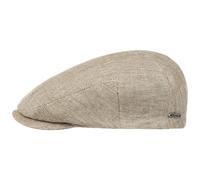 Stetson Coppola Just Linen Uomo - Made in The EU Berretto Estivo Lino Cappello Piatto con Visiera, Fodera Primavera/Estate - 58 cm Marrone