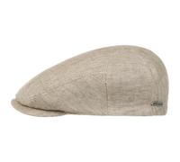 Stetson Coppola Just Linen Uomo - Made in The EU Berretto Estivo Lino Cappello Piatto con Visiera, Fodera Primavera/Estate - 57 cm Marrone