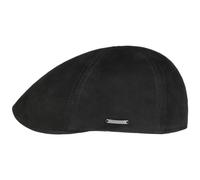 Stetson Coppola Texas Goat Suede Uomo - Made in The EU Cappellino da Cappello Piatto Berretto Pelle con Visiera, Fodera Autunno Estate Primavera Inverno Estate/Inverno - 57 cm Nero
