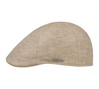 Stetson Coppola Texas Just Linen Donna/Uomo - Made in The EU Berretto Estivo Lino Cappello Piatto con Visiera, Fodera Estate Primavera/Estate - XXL (62-63 cm) Beige-mélange