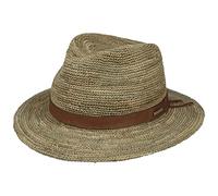 Stetson Cappello Crochet Seagrass Traveller Donna/Uomo - Cappelli da Spiaggia Estivo di Paglia con Fascia in Pelle Estate Primavera/Estate - XXL (62-63 cm) Natura