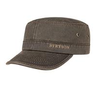 Stetson Datto Cappellino Army Uomo - Cappellino in Cotone Repellente all'Acqua - Cappellino Urbano con Protezione Solare 40 + - Estate/Inverno - Aspetto Lavato in Pelle - Marrone L (58-59 cm)