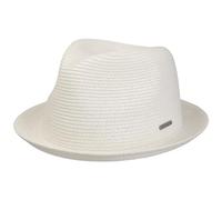 Stetson Dawson Cappello di Paglia Fedora Pork Pie con Protezione UV 40 Unisex Primavera Estate Bianco M (56-57 cm)