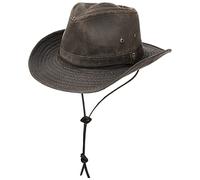 Stetson Diaz Cappello Outdoor Uomo - Cappello Western con sottogola e Bordo modellabile - Cappello da Cowboy con Filtro UV 40+ - in Tessuto con Cotone Used Look - Estate/Inverno Marrone S (54-55 cm)