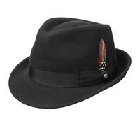 Stetson Elkader Cappello Trilby Donna/Uomo - da Uomo Fedora con Nastro in Grosgrain Inverno Autunno Estate Primavera Estate/Inverno - XXL (62-63 cm) Nero