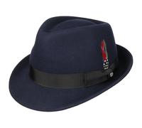 Stetson Elkader Cappello Trilby Donna/Uomo - da Uomo Fedora con Nastro in Grosgrain Inverno Autunno Estate Primavera Estate/Inverno - XL (60-61 cm) Blu