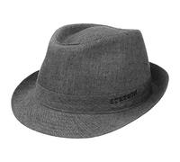 Stetson Geneva Trilby in Lino Donna/Uomo - Made Italy Cappello di Tessuto Estivo da Sole con Fodera Estate Primavera/Estate - 58 cm Grigio