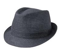 Stetson Geneva Trilby in Lino Donna/Uomo - Made Italy Cappello di Tessuto Estivo da Sole con Fodera Estate Primavera/Estate - 58 cm Denim