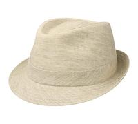 Stetson Geneva Trilby in Lino Donna/Uomo - Made Italy Cappello di Tessuto Estivo da Sole con Fodera Estate Primavera/Estate - 55 cm Beige