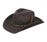 Stetson Hackberry - Cappello western da uomo, in feltro di lana (Asahi Guard®), impermeabile, con tesa modellabile, in feltro di lana, marrone, L