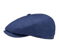 Stetson Coppola in Lino Hatteras Classic Donna/Uomo - Berretto Newsboy con Visiera, Fodera Primavera/Estate Primavera Estate Autunno Inverno Autunno/Inverno - 59 cm Blu-Melange