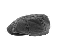 Stetson Hatteras, coppola in cotone biologico, berretto piatto da uomo con protezione UV 40, per primavera/estate, Nero , 56/57