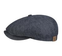 Stetson Hatteras Coppola in Lino Donna/Uomo - Berretto con Fodera in Cotone - con Protezione UV 40+ - Primavera/Estate - Denim 56 cm