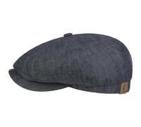 Stetson Hatteras Coppola in Lino Donna/Uomo - Berretto con Fodera in Cotone - con Protezione UV 40+ - Primavera/Estate - Denim 58 cm