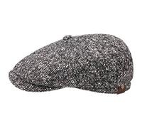 Stetson Hatteras Donegal Tweed cap Berretto Newsboy Cappello Invernale 59 cm - Nero
