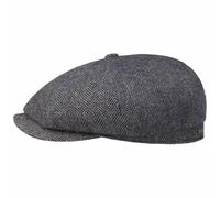 Stetson Hatteras Herringbone Flatcap - Berretto da Uomo in Lana Vergine - Made in Germany - Autunno/Inverno