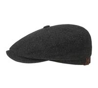 Stetson Hatteras Nero Berretto con Visiera Unisex - Coppola con Lana e Cachemire - Tappo a Palloncino con Fodera in Flanella - Coppola Autunno/Inverno Antracite 57 cm