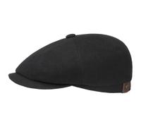 Stetson Hatteras Nero Berretto con Visiera Unisex - Coppola con Lana e Cachemire - Tappo a Palloncino con Fodera in Flanella - Coppola Autunno/Inverno Nero 56 cm