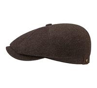 Stetson Hatteras Nero Berretto con Visiera Unisex - Coppola con Lana e Cachemire - Tappo a Palloncino con Fodera in Flanella - Coppola Autunno/Inverno Marrone 61 cm