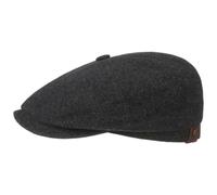 Stetson Hatteras Nero Berretto con Visiera Unisex - Coppola con Lana e Cachemire - Tappo a Palloncino con Fodera in Flanella - Coppola Autunno/Inverno Antracite 60 cm