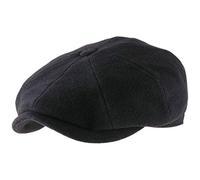 Stetson Hatteras Nero Berretto con Visiera Unisex - Coppola con Lana e Cachemire - Tappo a Palloncino con Fodera in Flanella - Coppola Autunno/Inverno Nero 61 cm
