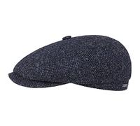 Stetson Hatteras Shetland Lana Coppola - Berretto con Visiera da Uomo - Coppola in Lana - con Fodera Interna in Cotone - Berretto Maschile Autunno/Inverno Blu Scuro 57 cm