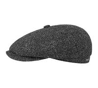Stetson Hatteras Shetland Lana Coppola - Berretto con Visiera da Uomo - Coppola in Lana - con Fodera Interna in Cotone - Berretto Maschile Autunno/Inverno Antracite 57 cm