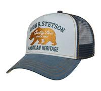 Stetson JBS-Bear Trucker Cap - Berretto da baseball con cotone - Base Cap con marchio ricamato - Snapback Cap con inserto in rete - Berretto invernale / estate blu taglia unica, Blu, 6 3/4 / 7 1/4