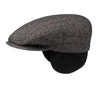 Stetson Kent Copriorecchie Coppola Uomo - con Motivo a Spina di Pesce - Berretto con Visiera Autunno/Inverno Beige 59 cm