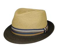 Stetson Licano Toyo Trilby Cappello di Paglia da Uomo - 100% Paglia Toyo - con Fattore di Protezione UV 40+ - con Fascia in Gros-Grain - Tesa (ca. 4,5 cm) - Primavera/Estate Oliva XXL (62-63 cm)
