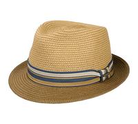 Stetson Licano Toyo Trilby Cappello di Paglia da Uomo - 100% Paglia Toyo - con Fattore di Protezione UV 40+ - con Fascia in Gros-Grain - Tesa (ca. 4,5 cm) - Primavera/Estate Marrone L (58-59 cm)
