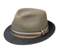 Stetson Licano Toyo Trilby Cappello di Paglia da Uomo - 100% Paglia Toyo - con Fattore di Protezione UV 40+ - con Fascia in Gros-Grain - Tesa (ca. 4,5 cm) - Primavera/Estate Blu Scuro S (54-55 cm)