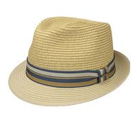 Stetson Licano Toyo Trilby Cappello di Paglia da Uomo - 100% Paglia Toyo - con Fattore di Protezione UV 40+ - con Fascia in Gros-Grain - Tesa (ca. 4,5 cm) - Primavera/Estate Beige L (58-59 cm)