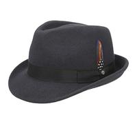 Stetson Lucille Trilby Donna - Cappello da Fedora con Nastro in Grosgrain Estate/Inverno - S (54-55 cm) Grigio