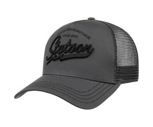 Stetson Moonshine Jamboree Trucker cap Uomo - Berretto in Rete Regolabile - Cappellino da Baseball con Fodera in 100% Cotone - Snapback con Rete Estate/Inverno, Since 1865 Grigio, 56/60 cm