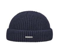 Stetson Nashville Berretto a Maglia Donna/Uomo - Made in Italy Calotta Beanie Lavorato Lana con Risvolto, Docker Inverno Autunno/Inverno - Taglia Unica Blu