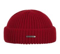 Stetson Nashville Berretto a Maglia Donna/Uomo - Made in Italy Calotta Beanie Lavorato Lana con Risvolto, Docker Inverno Autunno/Inverno - Taglia Unica Rosso