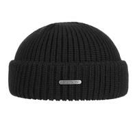 Stetson Nashville Berretto a Maglia Donna/Uomo - Made in Italy Calotta Beanie Lavorato Lana con Risvolto, Docker Inverno Autunno/Inverno - Taglia Unica Nero