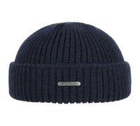 Stetson Nashville Berretto a Maglia Donna/Uomo - Made in Italy Calotta Beanie Lavorato Lana con Risvolto, Docker Inverno Autunno/Inverno - Taglia Unica Blu