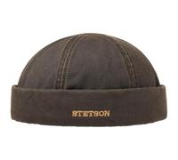 Stetson Berretto da Portuale Old Cotton Inverno - Idrorepellente Foderato Pile - Marrone L