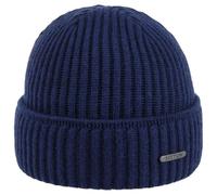 Stetson Parkman Berretto in Maglia Unisex - Berretto Invernale in 100% Lana Merino - con Risvolto Made in The EU - Taglia Unica 54-62 cm - Autunno/Inverno - Berretto a Coste Blu Zaffiro Taglia Unica