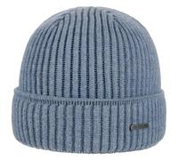 Stetson Parkman Berretto in Maglia Unisex - Berretto Invernale in 100% Lana Merino - con Risvolto Made in The EU - Taglia Unica 54-62 cm - Autunno/Inverno - Berretto a Coste Azzurro Taglia Unica