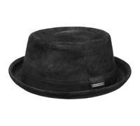 Stetson Pennsylvania Pigskin Pork Pie in Pelle da Uomo - Cappello in Pelle suina - Pork Pie Foderato - Fedora in Used Look Estate/Inverno - Cappello Robusto Nero S (54-55 cm)