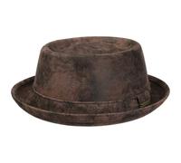 Stetson Pennsylvania Pork Pie Cappello in Pelle Suina Uomo Foderato Fedora Used Look Estate Inverno