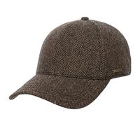 Stetson Plano Wool cap Uomo - Cappellino da Baseball sottovisiera in Pelle - Cappellino Maschile Spina di Pesce - con Fodera in Cotone - Autunno/Inverno Marrone XXL (62-63 cm)