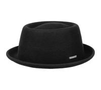 Stetson Cappello in Lana Uni Pork Pie Donna/Uomo - di Feltro con Fodera Inverno Estate/Inverno - L (58-59 cm) Nero